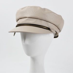 New Minimalist Vegan PU Leather Zipper detachable beret painters All season
